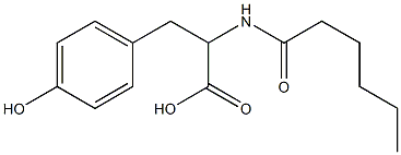 2-hexanamido-3-(4-hydroxyphenyl)propanoic acid Struktur