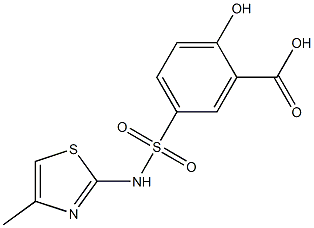 2-hydroxy-5-[(4-methyl-1,3-thiazol-2-yl)sulfamoyl]benzoic acid Struktur