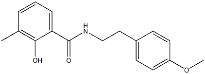 2-hydroxy-N-[2-(4-methoxyphenyl)ethyl]-3-methylbenzamide 化学構造式