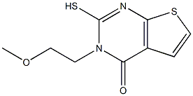 2-mercapto-3-(2-methoxyethyl)thieno[2,3-d]pyrimidin-4(3H)-one,,结构式