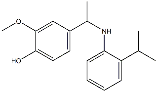 2-methoxy-4-(1-{[2-(propan-2-yl)phenyl]amino}ethyl)phenol 化学構造式