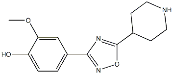 2-methoxy-4-[5-(piperidin-4-yl)-1,2,4-oxadiazol-3-yl]phenol 化学構造式