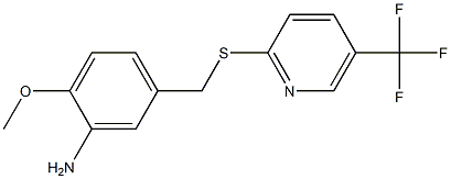 2-methoxy-5-({[5-(trifluoromethyl)pyridin-2-yl]sulfanyl}methyl)aniline Struktur