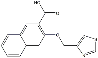 3-(1,3-thiazol-4-ylmethoxy)naphthalene-2-carboxylic acid 化学構造式