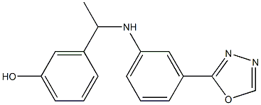 3-(1-{[3-(1,3,4-oxadiazol-2-yl)phenyl]amino}ethyl)phenol Struktur