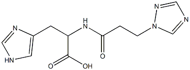 3-(1H-imidazol-4-yl)-2-[3-(1H-1,2,4-triazol-1-yl)propanamido]propanoic acid 化学構造式