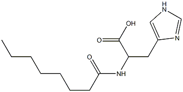 3-(1H-imidazol-4-yl)-2-octanamidopropanoic acid,,结构式