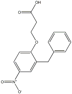 3-(2-benzyl-4-nitrophenoxy)propanoic acid,,结构式