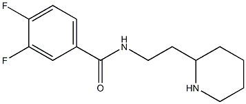 3,4-difluoro-N-(2-piperidin-2-ylethyl)benzamide,,结构式