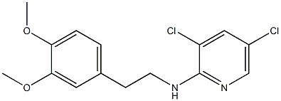 3,5-dichloro-N-[2-(3,4-dimethoxyphenyl)ethyl]pyridin-2-amine Struktur