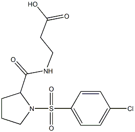 3-[({1-[(4-chlorophenyl)sulfonyl]pyrrolidin-2-yl}carbonyl)amino]propanoic acid,,结构式
