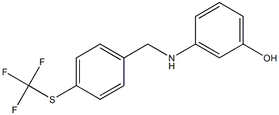 3-[({4-[(trifluoromethyl)sulfanyl]phenyl}methyl)amino]phenol,,结构式