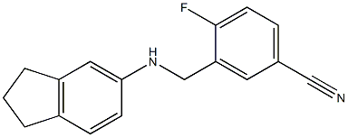 3-[(2,3-dihydro-1H-inden-5-ylamino)methyl]-4-fluorobenzonitrile,,结构式