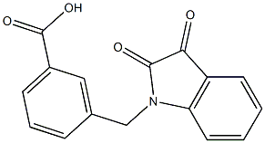 3-[(2,3-dioxo-2,3-dihydro-1H-indol-1-yl)methyl]benzoic acid Struktur