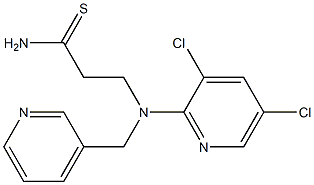 3-[(3,5-dichloropyridin-2-yl)(pyridin-3-ylmethyl)amino]propanethioamide,,结构式