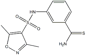 3-[(3,5-dimethyl-1,2-oxazole-4-)sulfonamido]benzene-1-carbothioamide Struktur