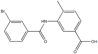 3-[(3-bromobenzoyl)amino]-4-methylbenzoic acid,,结构式