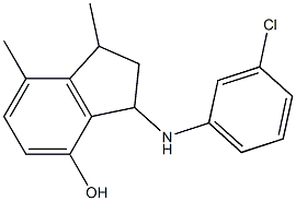 3-[(3-chlorophenyl)amino]-1,7-dimethyl-2,3-dihydro-1H-inden-4-ol,,结构式