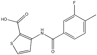 3-[(3-fluoro-4-methylbenzoyl)amino]thiophene-2-carboxylic acid Struktur