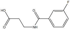 3-[(3-fluorobenzoyl)amino]propanoic acid 化学構造式