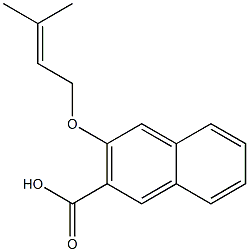 3-[(3-methylbut-2-en-1-yl)oxy]naphthalene-2-carboxylic acid 化学構造式
