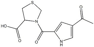 3-[(4-acetyl-1H-pyrrol-2-yl)carbonyl]-1,3-thiazolidine-4-carboxylic acid Structure