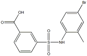 3-[(4-bromo-2-methylphenyl)sulfamoyl]benzoic acid 化学構造式