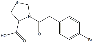 3-[(4-bromophenyl)acetyl]-1,3-thiazolidine-4-carboxylic acid,,结构式