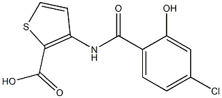 3-[(4-chloro-2-hydroxybenzene)amido]thiophene-2-carboxylic acid,,结构式