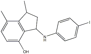 3-[(4-iodophenyl)amino]-1,7-dimethyl-2,3-dihydro-1H-inden-4-ol Structure