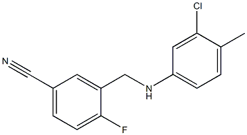 3-{[(3-chloro-4-methylphenyl)amino]methyl}-4-fluorobenzonitrile,,结构式