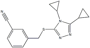 3-{[(4,5-dicyclopropyl-4H-1,2,4-triazol-3-yl)sulfanyl]methyl}benzonitrile,,结构式
