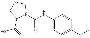 3-{[(4-methoxyphenyl)amino]carbonyl}-1,3-thiazolidine-4-carboxylic acid Structure