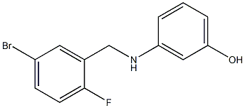 3-{[(5-bromo-2-fluorophenyl)methyl]amino}phenol Structure