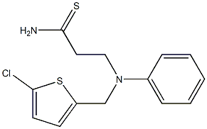 3-{[(5-chlorothiophen-2-yl)methyl](phenyl)amino}propanethioamide 化学構造式
