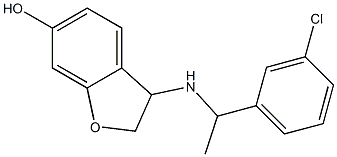 3-{[1-(3-chlorophenyl)ethyl]amino}-2,3-dihydro-1-benzofuran-6-ol 化学構造式