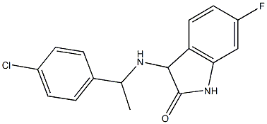 3-{[1-(4-chlorophenyl)ethyl]amino}-6-fluoro-2,3-dihydro-1H-indol-2-one 结构式