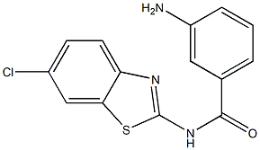 3-amino-N-(6-chloro-1,3-benzothiazol-2-yl)benzamide 化学構造式