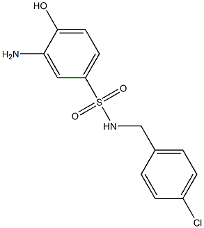 3-amino-N-[(4-chlorophenyl)methyl]-4-hydroxybenzene-1-sulfonamide 结构式