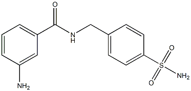 3-amino-N-[(4-sulfamoylphenyl)methyl]benzamide,,结构式