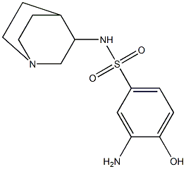 3-amino-N-{1-azabicyclo[2.2.2]octan-3-yl}-4-hydroxybenzene-1-sulfonamide Struktur