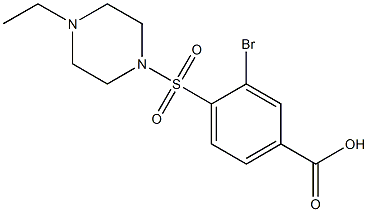3-bromo-4-[(4-ethylpiperazine-1-)sulfonyl]benzoic acid,,结构式