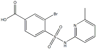 3-bromo-4-[(6-methylpyridin-2-yl)sulfamoyl]benzoic acid,,结构式