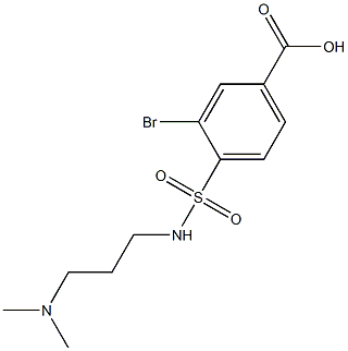 3-bromo-4-{[3-(dimethylamino)propyl]sulfamoyl}benzoic acid 结构式