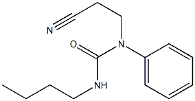 3-butyl-1-(2-cyanoethyl)-1-phenylurea 化学構造式