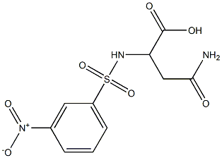 3-carbamoyl-2-[(3-nitrobenzene)sulfonamido]propanoic acid 结构式