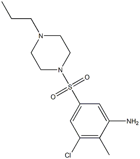 3-chloro-2-methyl-5-[(4-propylpiperazine-1-)sulfonyl]aniline,,结构式