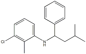 3-chloro-2-methyl-N-(3-methyl-1-phenylbutyl)aniline Structure