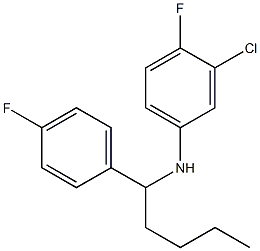 3-chloro-4-fluoro-N-[1-(4-fluorophenyl)pentyl]aniline Structure