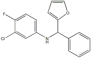 3-chloro-4-fluoro-N-[furan-2-yl(phenyl)methyl]aniline 结构式